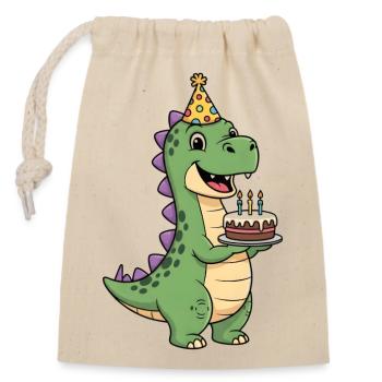 Cute T-Rex Dinosaur Birthday Party t rex - Sac cadeau en coton avec cordon (14 x 20 cm) - nature - Devant
