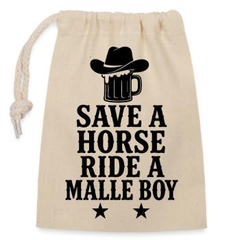 Malle 2026 Sauvez une balade à cheval un Malle Boy 2026 - Sac cadeau en coton avec cordon (14 x 20 cm) - nature - Devant