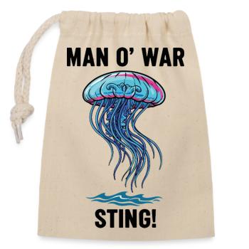 Portugiesische Galeere Danger Sting Man O' War Black - Verschließbarer Geschenkbeutel aus Baumwolle (14x20cm) - Natur - Vorne