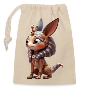 Golden Steampunk Armadillo - Closable cotton gift bag (14x20cm) - nature - Front