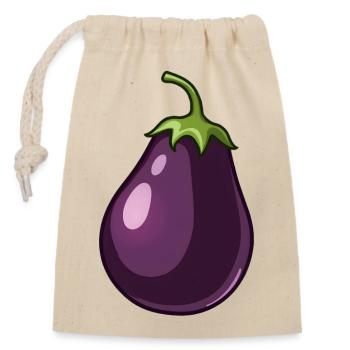 aubergine - Sac cadeau en coton avec cordon (14 x 20 cm) - nature - Devant