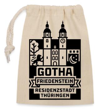 Gotha Friedenstein Residenzstadt Thüringen - Verschließbarer Geschenkbeutel aus Baumwolle (14x20cm) - Natur - Vorne