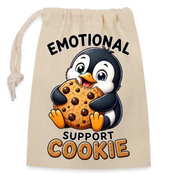 Cute Penguin Cookies Cartoon Happy Snacking - Closable cotton gift bag (14x20cm) - nature - Front