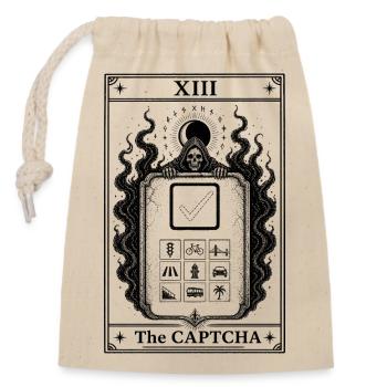 Malédiction CAPTCHA | Internet de cartes de tarot - Sac cadeau en coton avec cordon (14 x 20 cm) - nature - Devant
