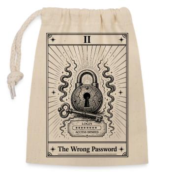 Incorrect password | Tarot Card Everyday - Closable cotton gift bag (14x20cm) - nature - Front