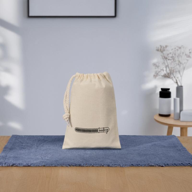 loading bar - loading - loading Closable cotton gift bag (14x20cm)