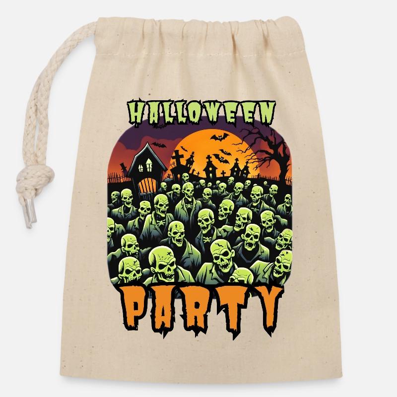 Halloween Zombie Party - Verschließbarer Geschenkbeutel aus Baumwolle (14x20cm) - Natur