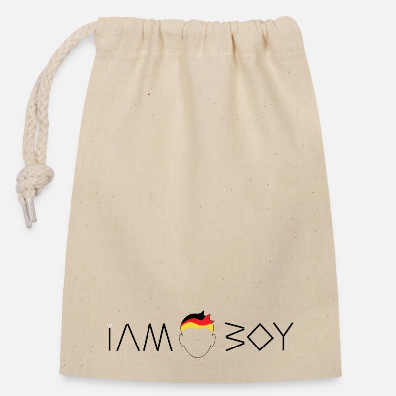 I am a German boy - Verschließbarer Geschenkbeutel aus Baumwolle (14x20cm) - Natur