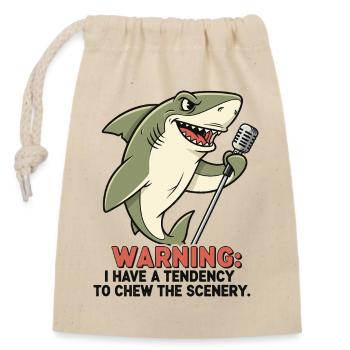Requin de scène - Sac cadeau en coton avec cordon (14 x 20 cm) - nature - Devant
