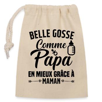 Belle Gosse Comme Papa Cadeau Belle Fille - Sac cadeau en coton avec cordon (14 x 20 cm) - nature - Devant