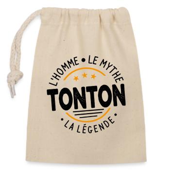 Tonton l'homme le mythe la légende Cadeau Tonton - Sac cadeau en coton avec cordon (14 x 20 cm) - nature - Devant