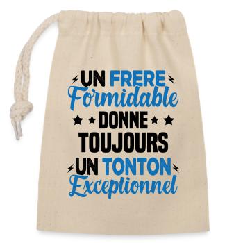 Cadeau pour Frère / Oncle - Un Tonton Exceptionnel - Sac cadeau en coton avec cordon (14 x 20 cm) - nature - Devant
