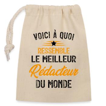 Voici à Quoi Ressemble le Meilleur Rédacteur - Sac cadeau en coton avec cordon (14 x 20 cm) - nature - Devant