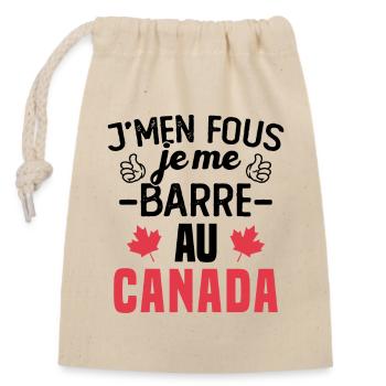 J'men fous je me barre au canada - Sac cadeau en coton avec cordon (14 x 20 cm) - nature - Devant