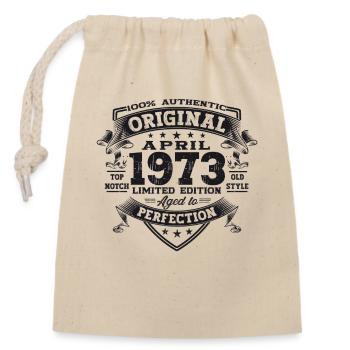 50e anniversaire homme April Né en 1973 Original - Sac cadeau en coton avec cordon (14 x 20 cm) - nature - Devant