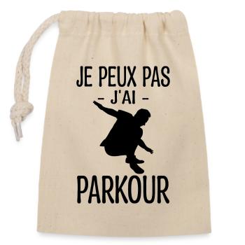 Je Peux Pas J'ai Parkour - Sport - Sac cadeau en coton avec cordon (14 x 20 cm) - nature - Devant
