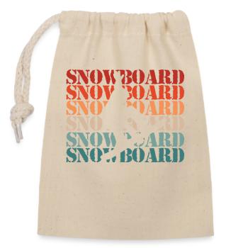 Snowboarder Wintersport Schnee - Verschließbarer Geschenkbeutel aus Baumwolle (14x20cm) - Natur - Vorne