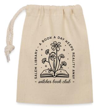 Book lover club aesthetic livres sorcellerie - Sac cadeau en coton avec cordon (14 x 20 cm) - nature - Devant