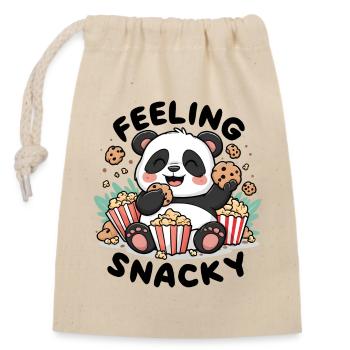 Panda - Feeling Snacky - Closable cotton gift bag (14x20cm) - nature - Front