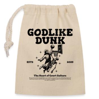 God like Dunk Basketball - Verschließbarer Geschenkbeutel aus Baumwolle (14x20cm) - Natur - Vorne