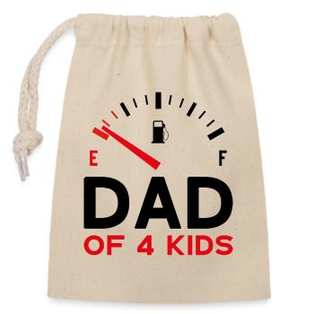 PAPA DE 4 ENFANTS FÊTE DES PÈRES - Sac cadeau en coton avec cordon (14 x 20 cm) - nature - Devant