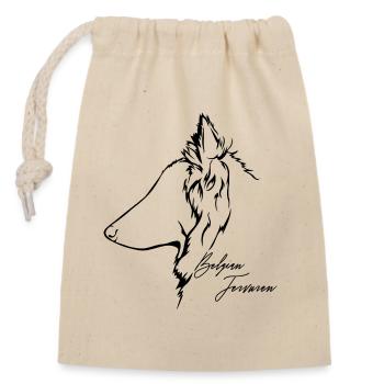 Belgian Tervuren Profil Hunde Hund Wilsigns - Verschließbarer Geschenkbeutel aus Baumwolle (14x20cm) - Natur - Vorne