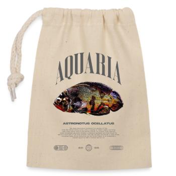 Oscar Fish Keeper Modern Streetwear - Closable cotton gift bag (14x20cm) - nature - Front