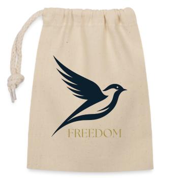 blue bird - Sac cadeau en coton avec cordon (14 x 20 cm) - nature - Devant