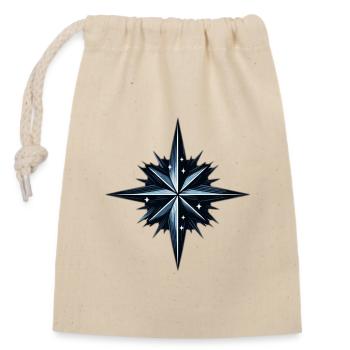 Étoile polaire en bleu sarcelle noir et blanc - Sac cadeau en coton avec cordon (14 x 20 cm) - nature - Devant