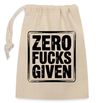 Null Ficks mit fettem T-Shirt - Verschließbarer Geschenkbeutel aus Baumwolle (14x20cm) - Natur - Vorne