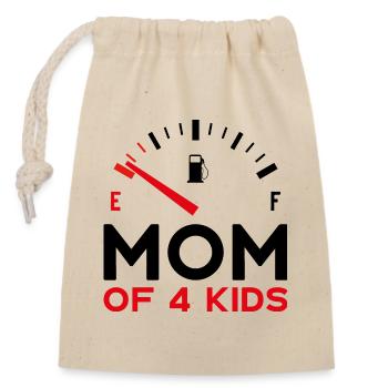 MAMAN DE 4 ENFANTS FÊTE DES MÈRES - Sac cadeau en coton avec cordon (14 x 20 cm) - nature - Devant