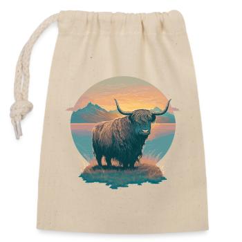 Yak sauvage - Sac cadeau en coton avec cordon (14 x 20 cm) - nature - Devant
