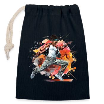 Groove HIP-Hop Inspiré de la danse Déclaration de mode - Sac cadeau en coton avec cordon (14 x 20 cm) - bleu marine - Devant