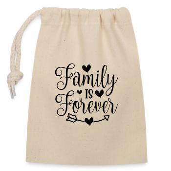 Family - Closable cotton gift bag (14x20cm) - nature - Front