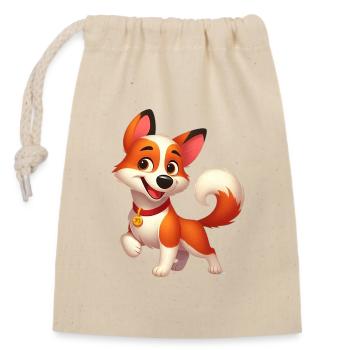Fox Terrier 8 - Closable cotton gift bag (14x20cm) - nature - Front