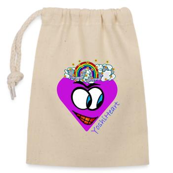 YoshiHeart - Edition 1 - Cœur violet - Sac cadeau en coton avec cordon (14 x 20 cm) - nature - Devant