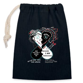 Yoshiheart Human - Michael - You are not alone - Verschließbarer Geschenkbeutel aus Baumwolle (14x20cm) - Navy - Vorne