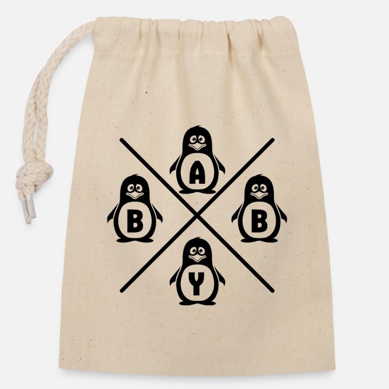 BABY - Closable cotton gift bag (14x20cm) - nature