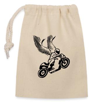 Motorrad SchutzEngel - Verschließbarer Geschenkbeutel aus Baumwolle (14x20cm) - Natur - Vorne