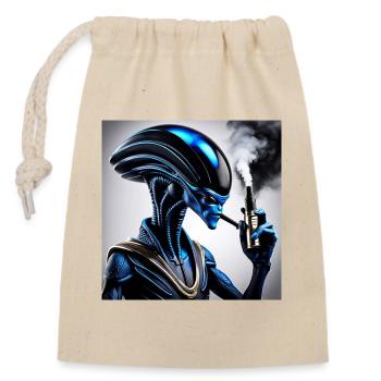 Blauer Droid Dampfer Vibe - Verschließbarer Geschenkbeutel aus Baumwolle (14x20cm) - Natur - Vorne