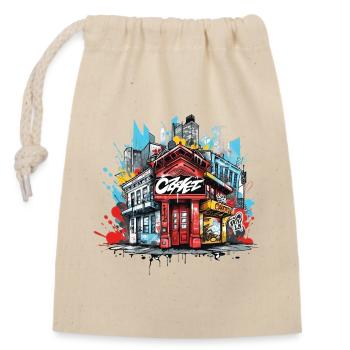Urban Vibes abstraktes Hood Graffiti Design - Verschließbarer Geschenkbeutel aus Baumwolle (14x20cm) - Natur - Vorne