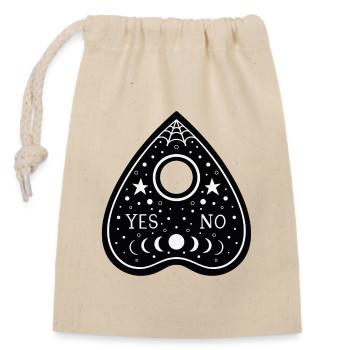 Oui ou pas de magie - Sac cadeau en coton avec cordon (14 x 20 cm) - nature - Devant