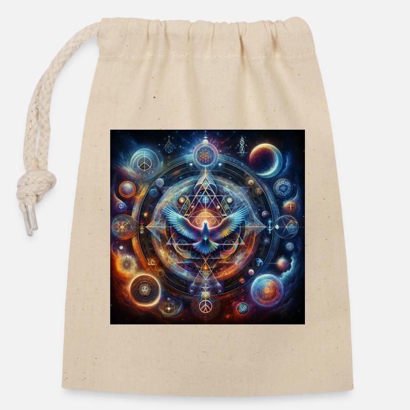 Manifestation de la paix - Sac cadeau en coton avec cordon (14 x 20 cm) - nature