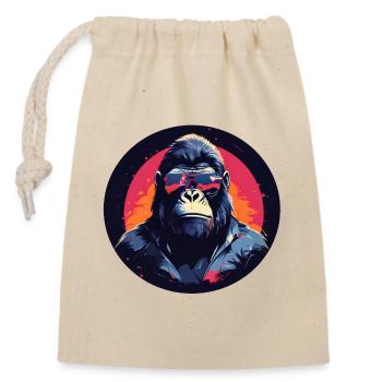 The Ape - Verschließbarer Geschenkbeutel aus Baumwolle (14x20cm) - Natur - Vorne