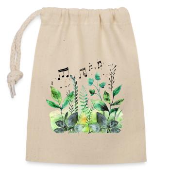 Plantes et musique - Impression de mode de haute qualité - Sac cadeau en coton avec cordon (14 x 20 cm) - nature - Devant