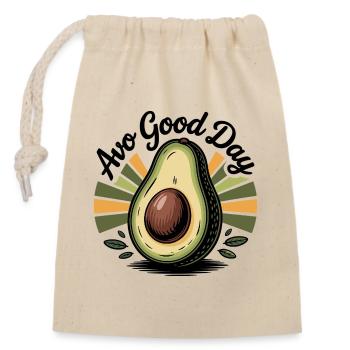 Avo Good Day - Closable cotton gift bag (14x20cm) - nature - Front