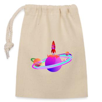Raquette - Sac cadeau en coton avec cordon (14 x 20 cm) - nature - Devant