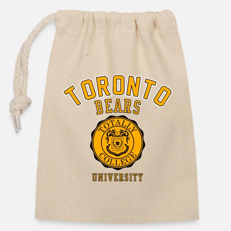 Toronto Graphic - Closable cotton gift bag (14x20cm) - nature