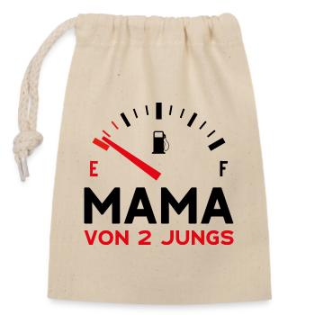MAMA 2 SÖHNE MUTTERTAG MUTTER ZWEI JUNGEN - Verschließbarer Geschenkbeutel aus Baumwolle (14x20cm) - Natur - Vorne