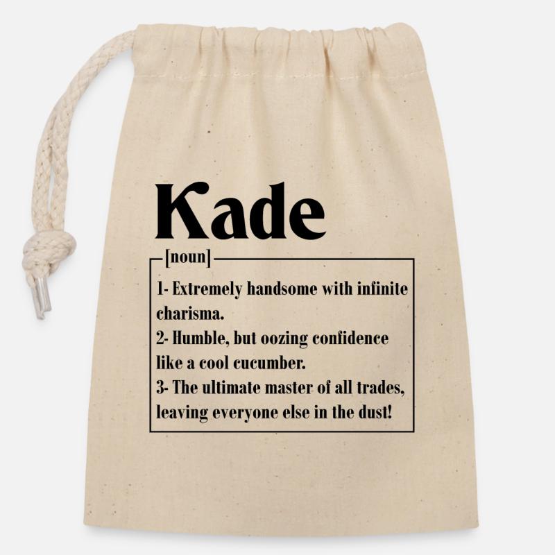 Name Kade Meaning Definition Boy Personalized - Closable cotton gift bag (14x20cm) - nature